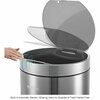 Global Industrial Round Hands Free Trash Can, Silver, Stainless Steel 641592SS